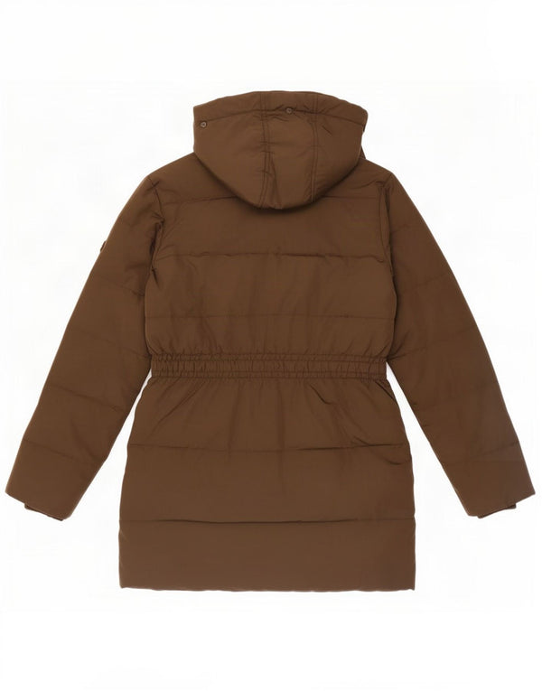 Jaqueta acolchoada com capuz para meninas Here & There 11-12 anos Poliéster cáqui