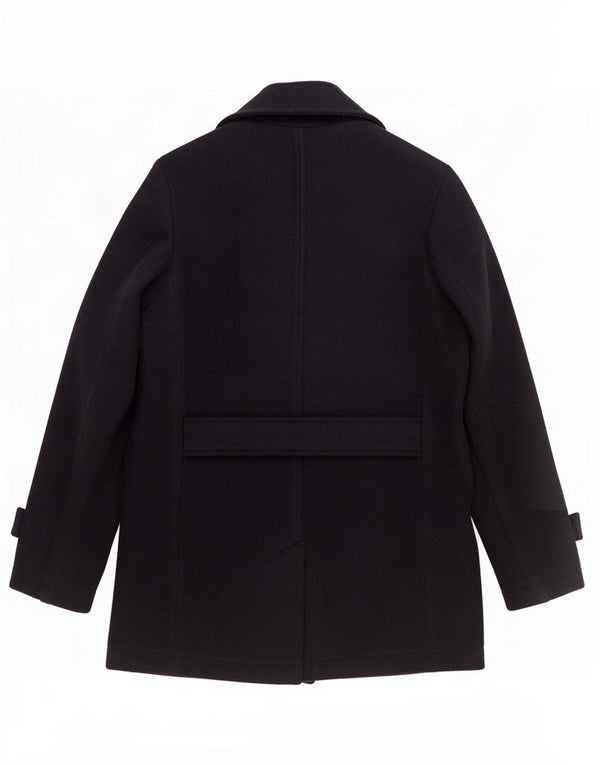 Casaco masculino Zara Pea Coat UK 42 XL azul marinho poliéster