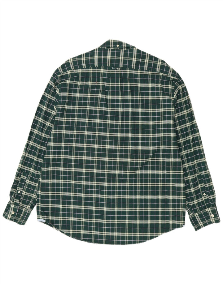 Camisa elástica masculina Izod XL algodão xadrez verde