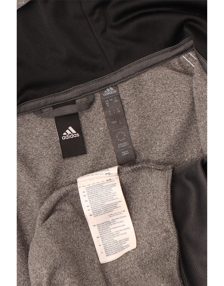Adidas Mens Zip Hoodie Sweater UK 34/36 Pequeno Cinza Poliéster