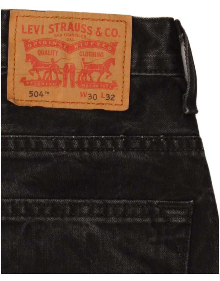 Levi's Masculino 504 Straight Jeans W30 L32 Algodão Preto