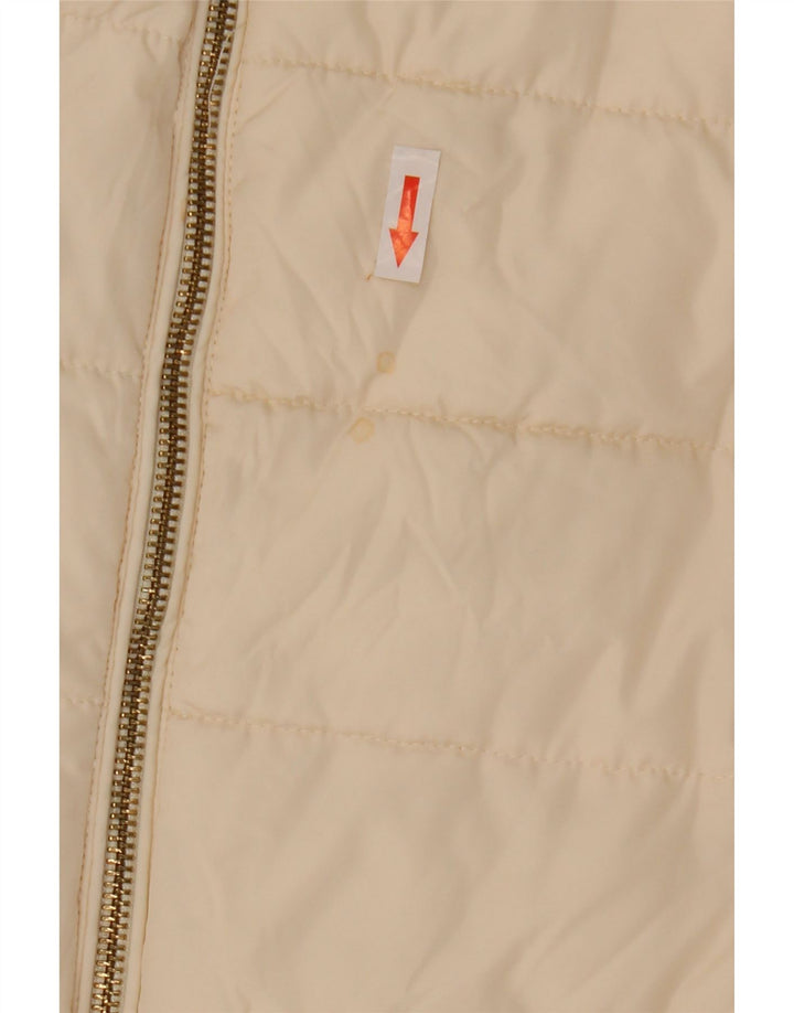 Jaqueta acolchoada superdimensionada feminina Zara UK 10 poliéster branco pequeno