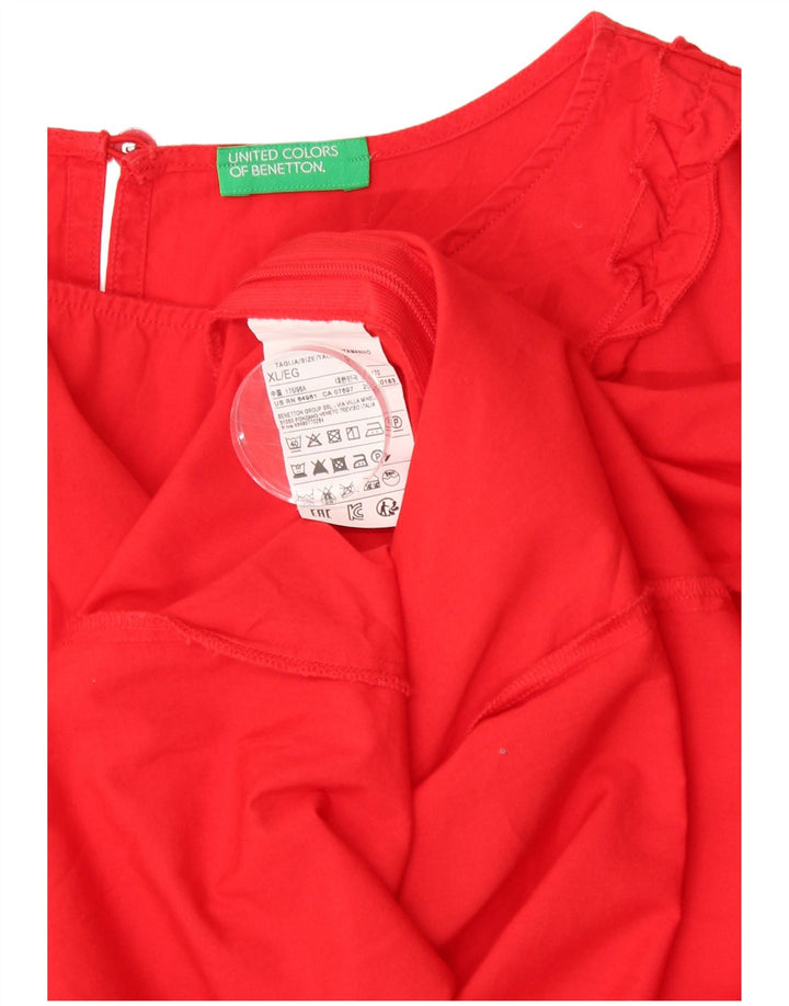Blusa feminina sem mangas BENETTON UK 18 XL algodão vermelho