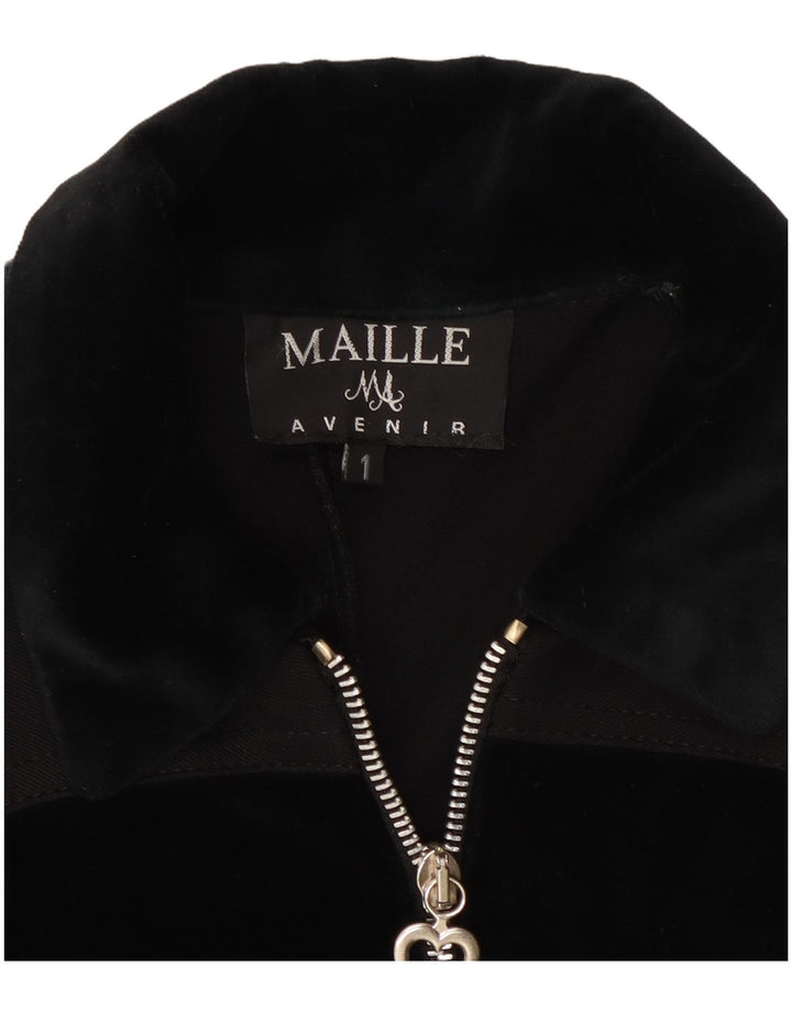 Maille Womens Blouson Jacket UK 8 Small Black Colourblock Nylon