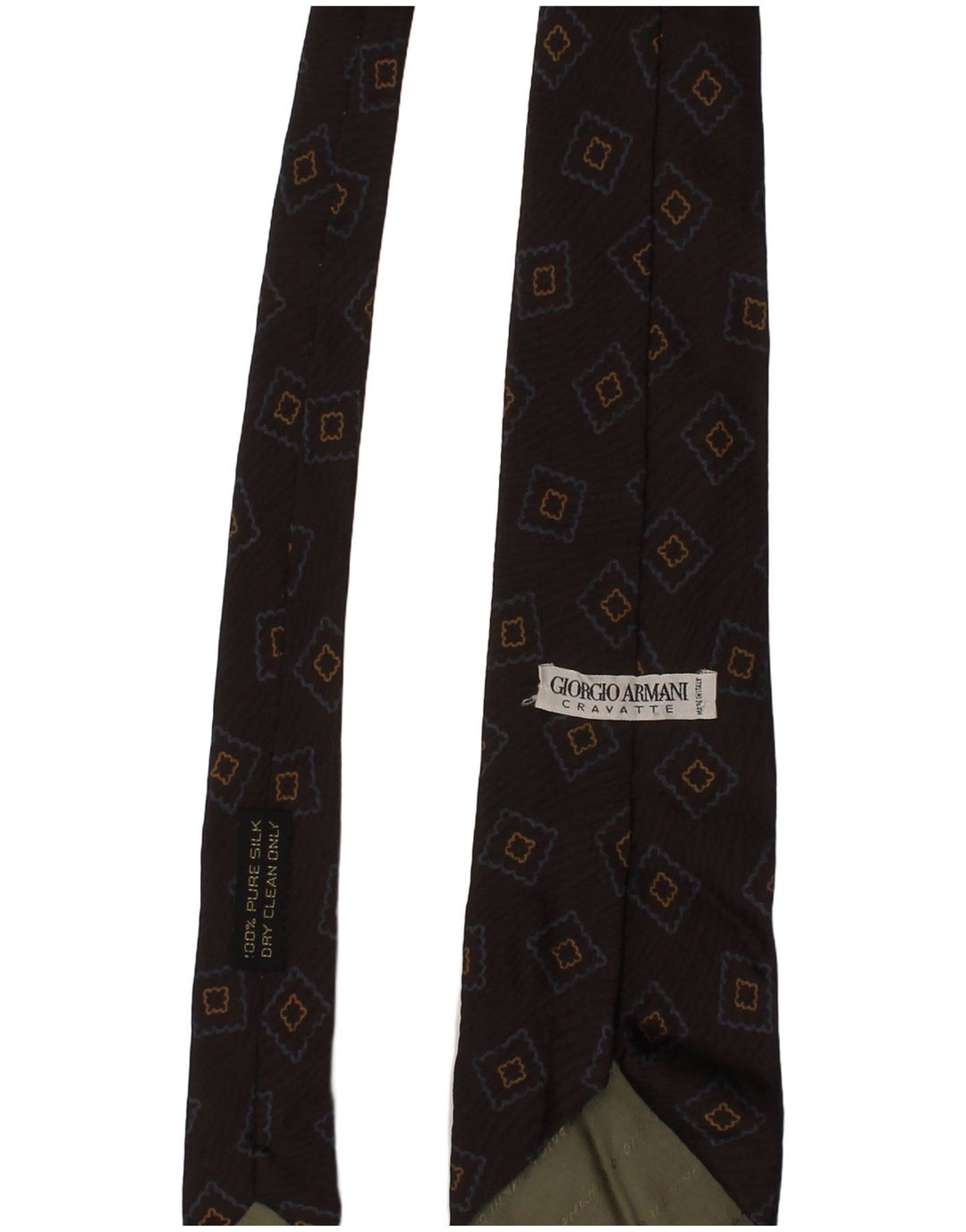 GIORGIO ARMANI Mens Cravatte Graphic Tie One Size Black Geometric Classic