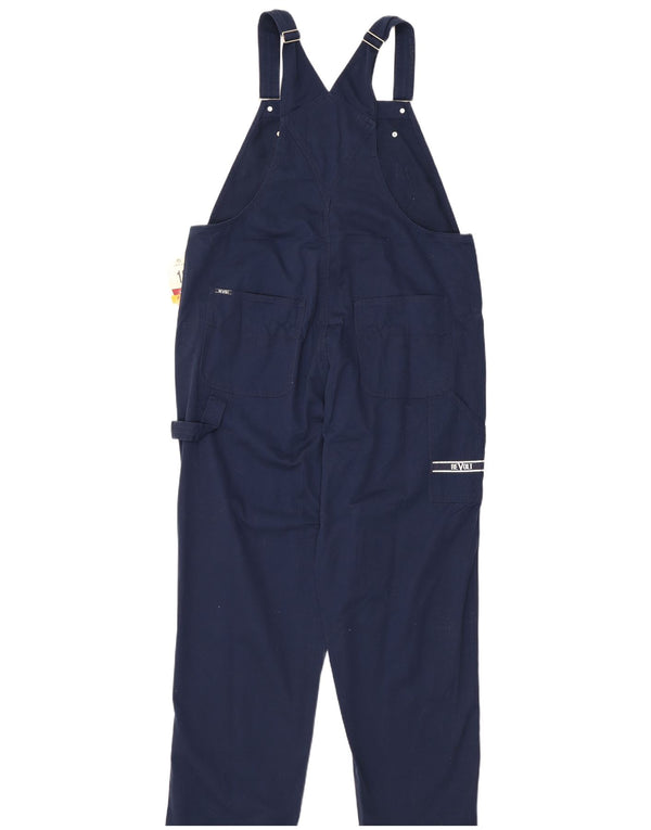 Revolt Womens Dungarees Cargo Calça US 18 2XL W42 L31 Azul Marinho Algodão