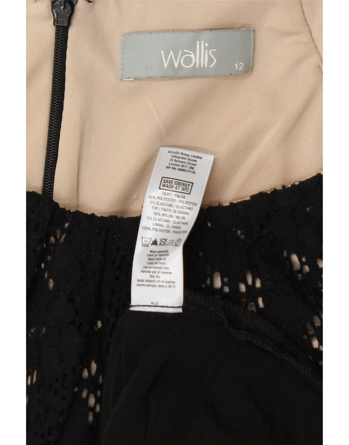 Vestido bodycon feminino sem mangas WALLIS UK 12 poliéster preto médio