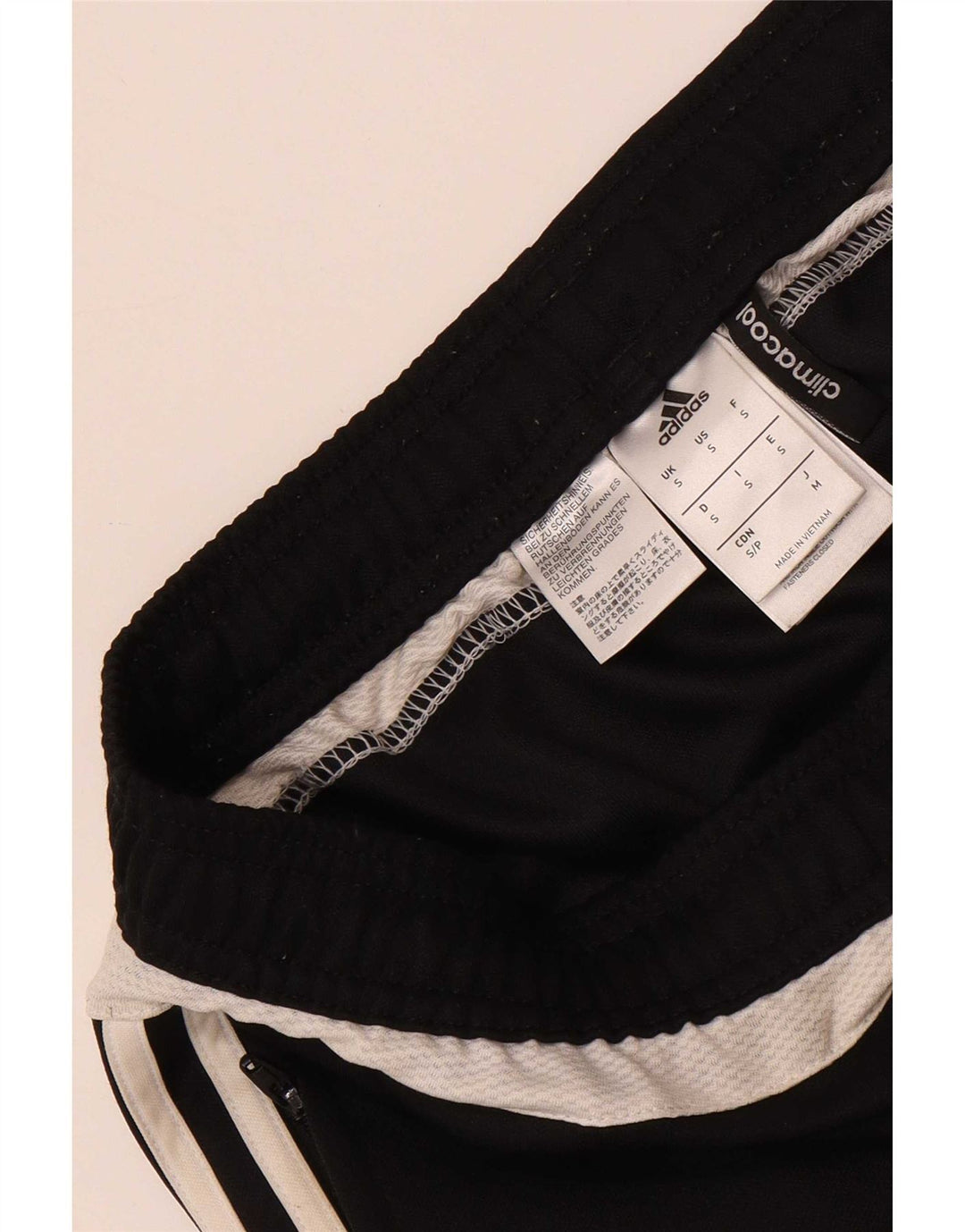 Calça de treino masculina Adidas Climacool pequena preta colorblock poliéster