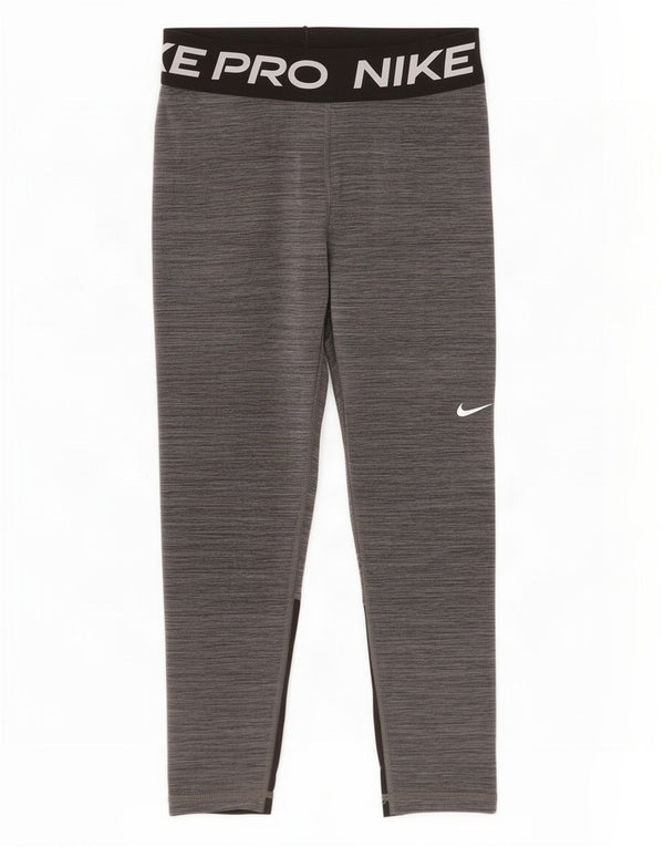 Nike Womens Graphic Capri Leggings UK 8 Small Grey Colourblock Poliéster