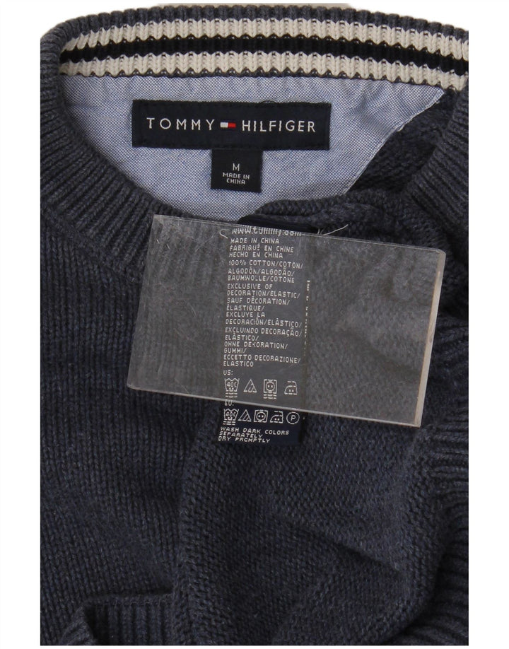 Suéter masculino TOMMY HILFIGER com gola redonda, algodão azul marinho médio