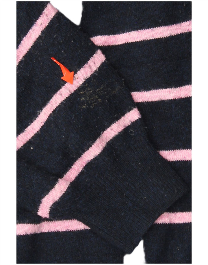 Suéter feminino MARKS & SPENCER com gola redonda e botão Reino Unido 14 médio azul marinho