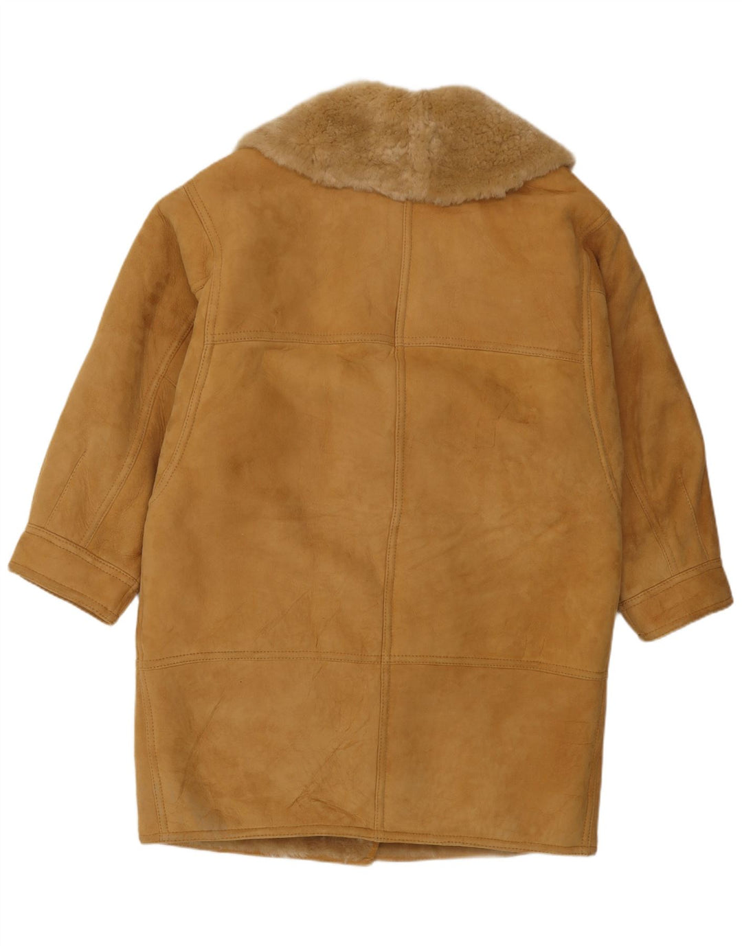 Casaco feminino vintage de corte solto IT 44 Shearling bege médio