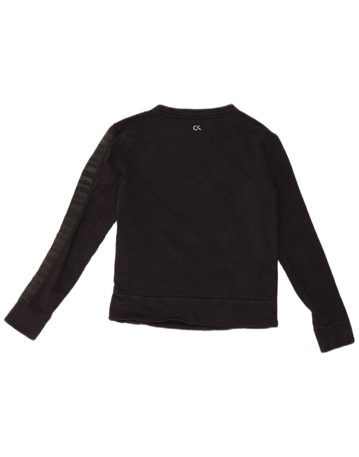 Calvin Klein moletom feminino gráfico oversized jumper UK 6 XS preto
