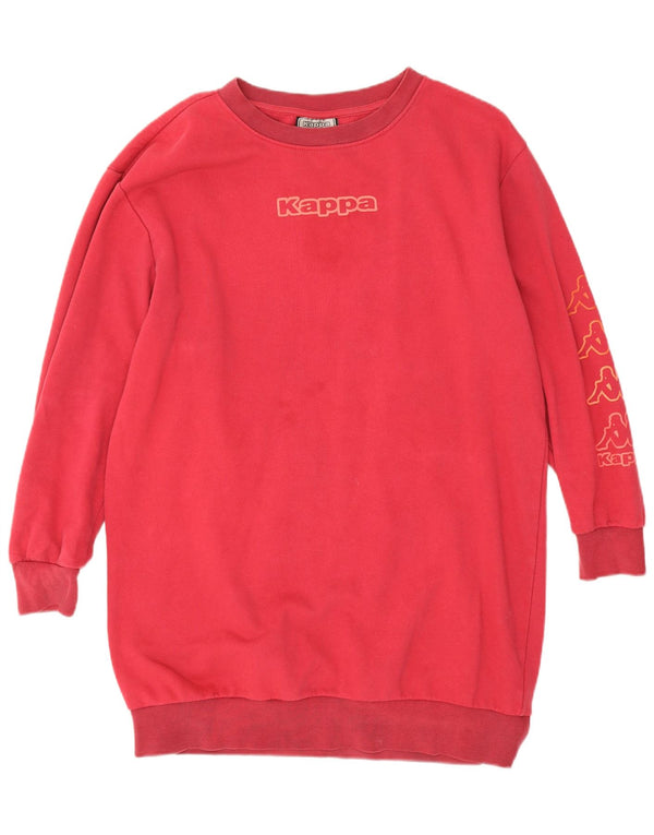 Kappa feminino oversized gráfico moletom jumper vestido Reino Unido 16 grande rosa