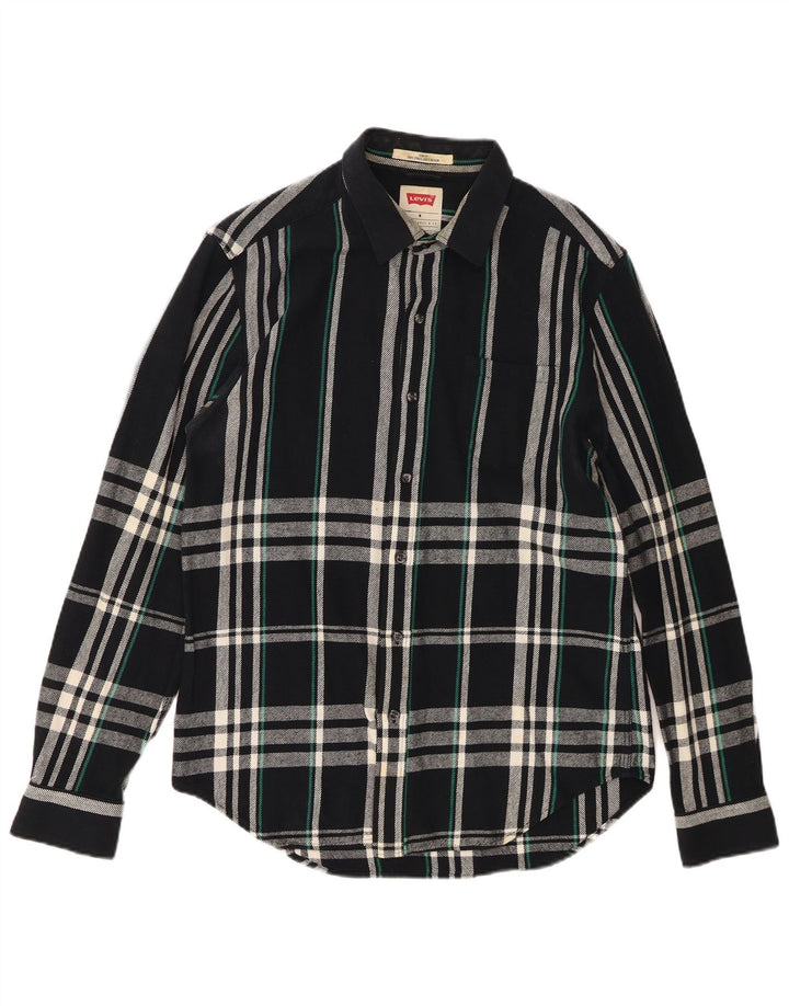 Camisa masculina de flanela Levi's Slim Fit média xadrez azul marinho
