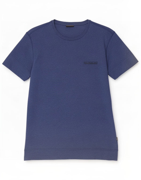 Camiseta masculina Napapijri top pequeno algodão azul