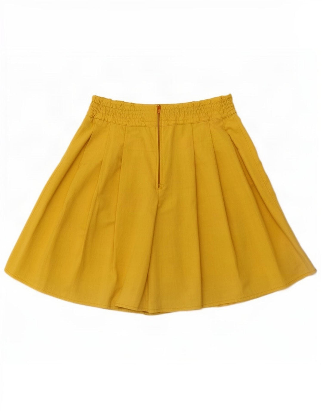 Mini saia skort feminina vintage W26 pequena viscose amarela