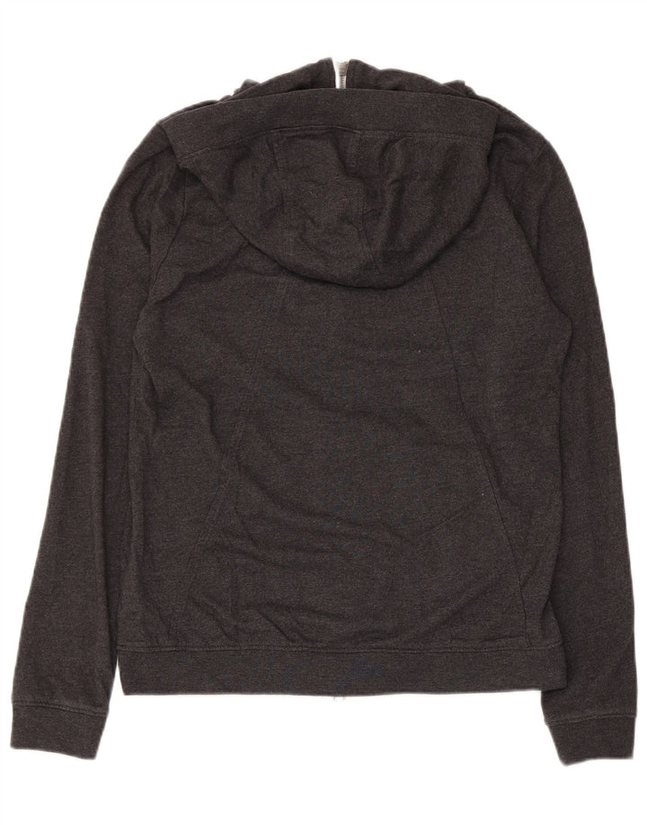 Suéter Nike feminino com capuz e zíper UK 12 poliéster cinza médio
