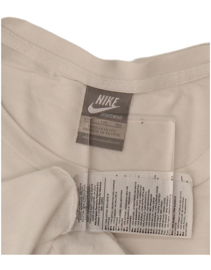 Camiseta Nike masculina gráfica Top 2XL algodão branco
