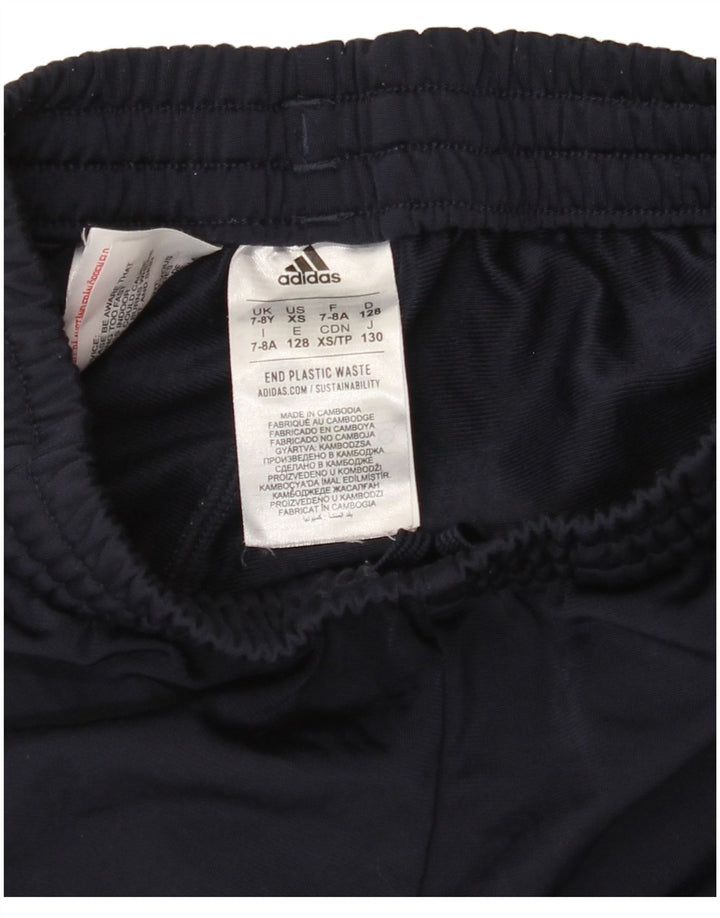 ADIDAS Boys Tracksuit Trousers Joggers 7-8 Years  Navy Blue Polyester