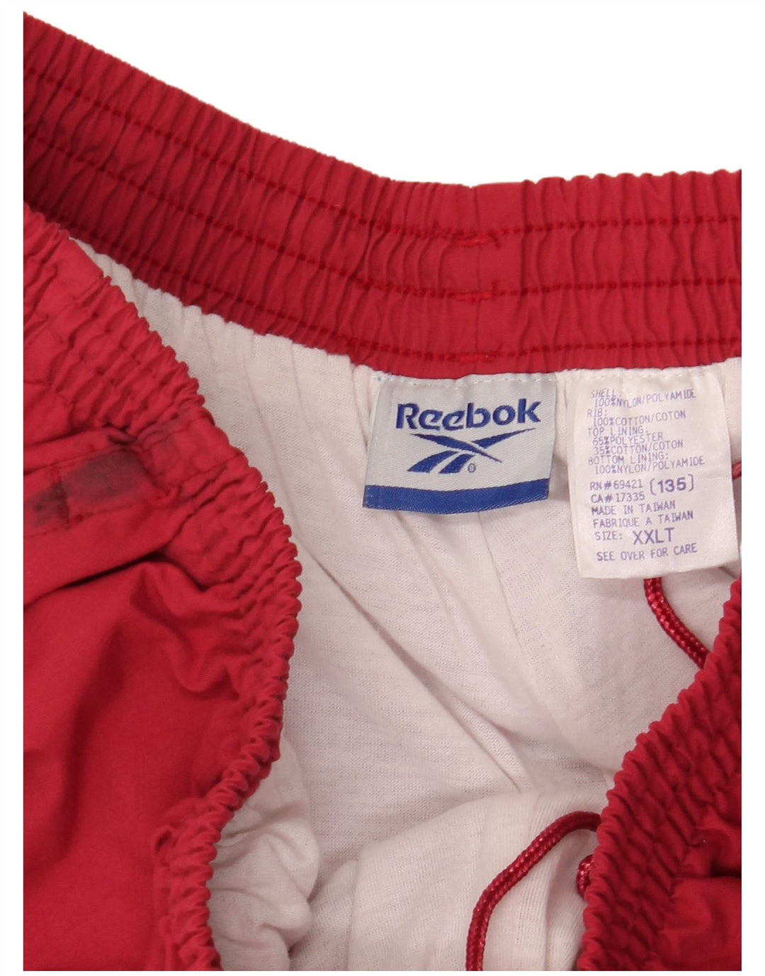 REEBOK Mens Calças de treino Joggers 2XL Vermelho Nylon