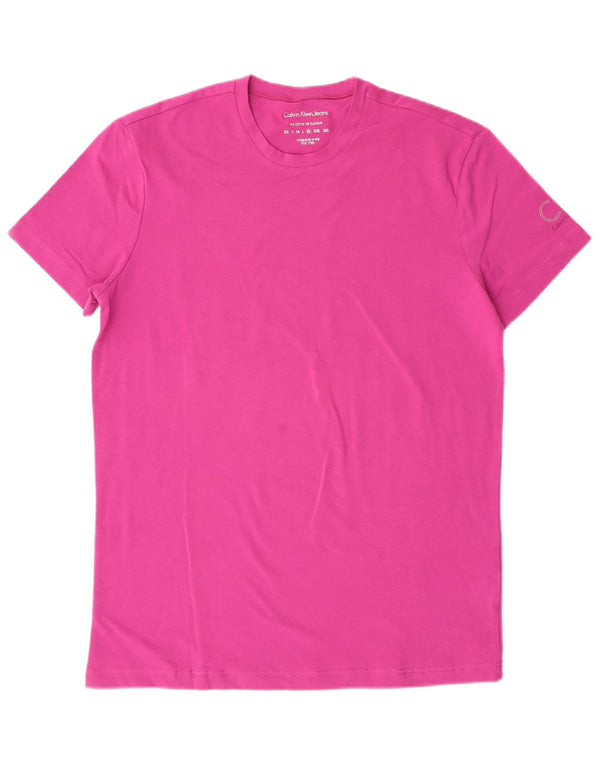 Camiseta Calvin Klein Jeans Mulher Top UK 18 XL Algodão Rosa