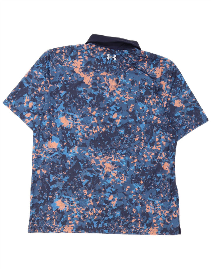 Camisa polo masculina Under Armour grande azul marinho tie-dye