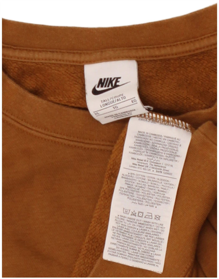 NIKE Masculino Tall Sweatshirt Jumper XL Marrom Algodão