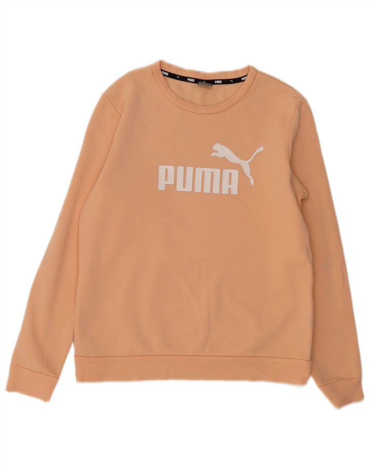 Puma feminino gráfico moletom jumper UK 14 médio algodão rosa