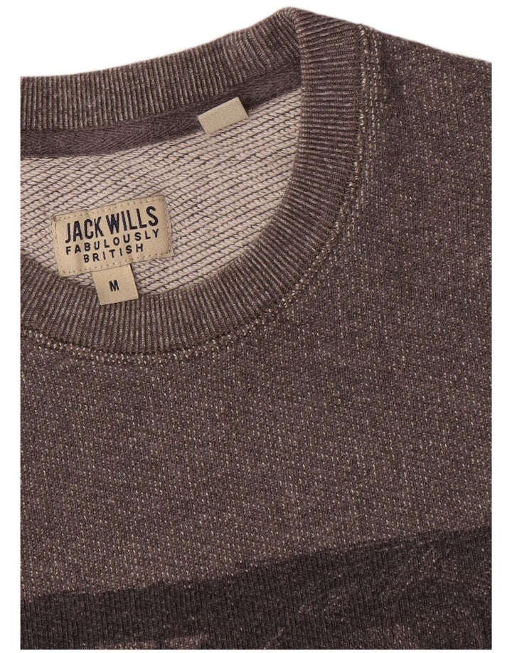 Jack Wills moletom gráfico masculino jumper médio algodão cinza