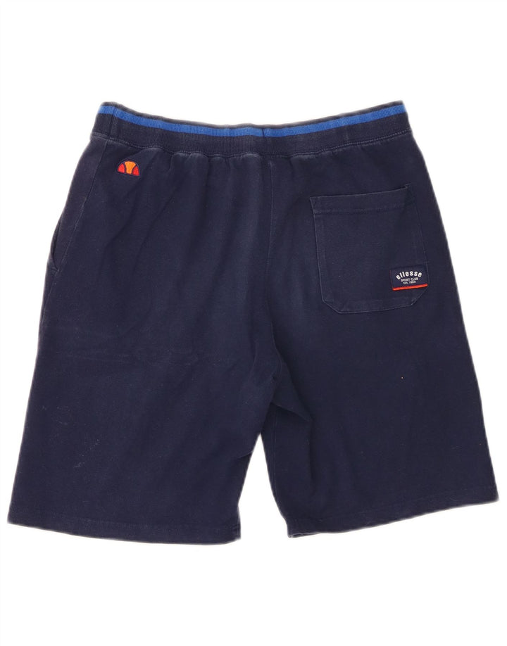 Ellesse Mens Graphic Sport Shorts Médio Azul Marinho Algodão