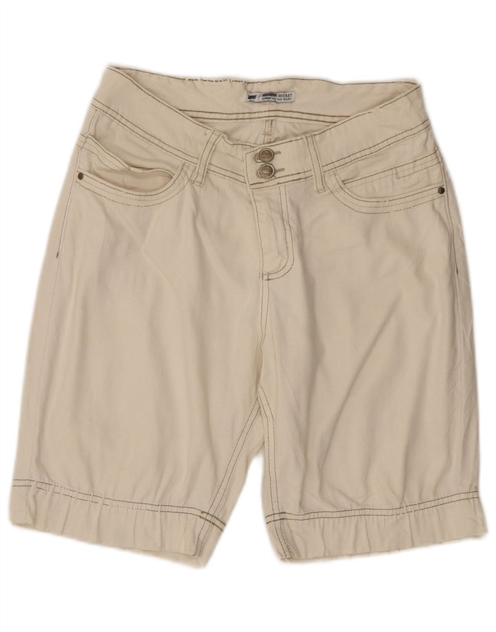 Shorts casuais femininos LEE Slender Secret US 8 médio W28 algodão branco