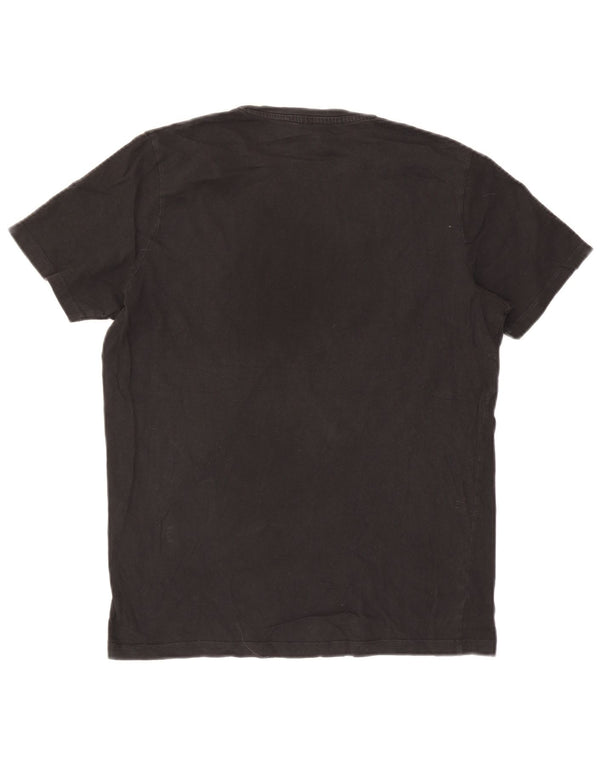 Camiseta gráfica masculina Jack & Jones grande algodão preto