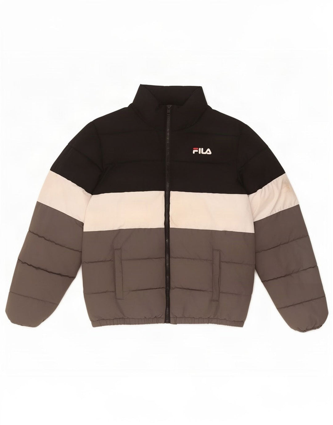 Jaqueta Fila Boys Graphic Acolchoada 12-13 Anos Preto Colourblock Poliéster
