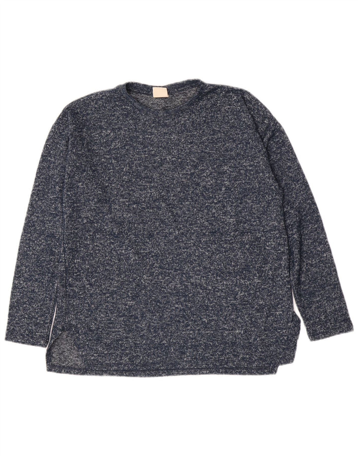 Zara Moletom Jumper Menina 11-12 Anos Poliéster Salpicado Azul Marinho