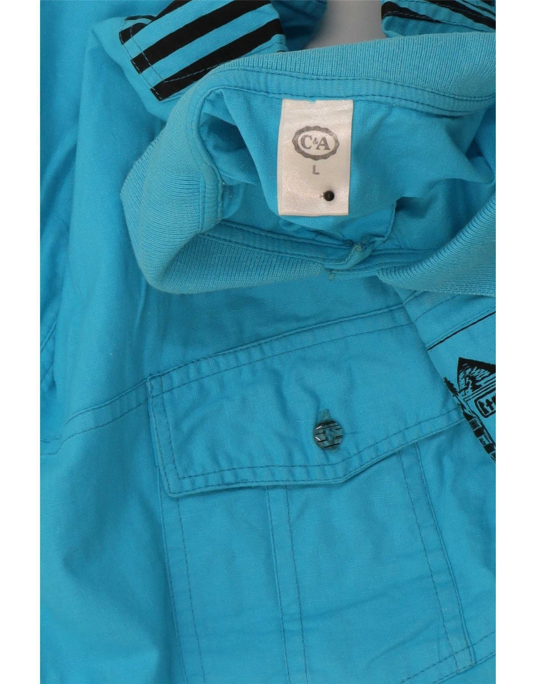 Camisa pulôver masculina de manga curta C&A grande algodão azul
