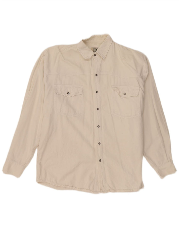 De qualquer forma, camisa jeans masculina grande de algodão branco
