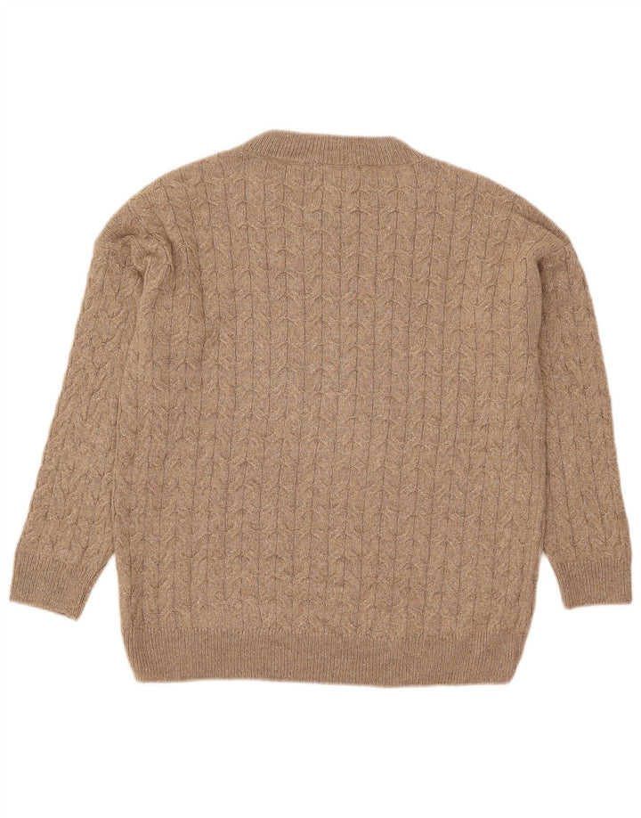 Suéter feminino Massimo Dutti com gola redonda grande, Reino Unido 10, pequeno, cinza