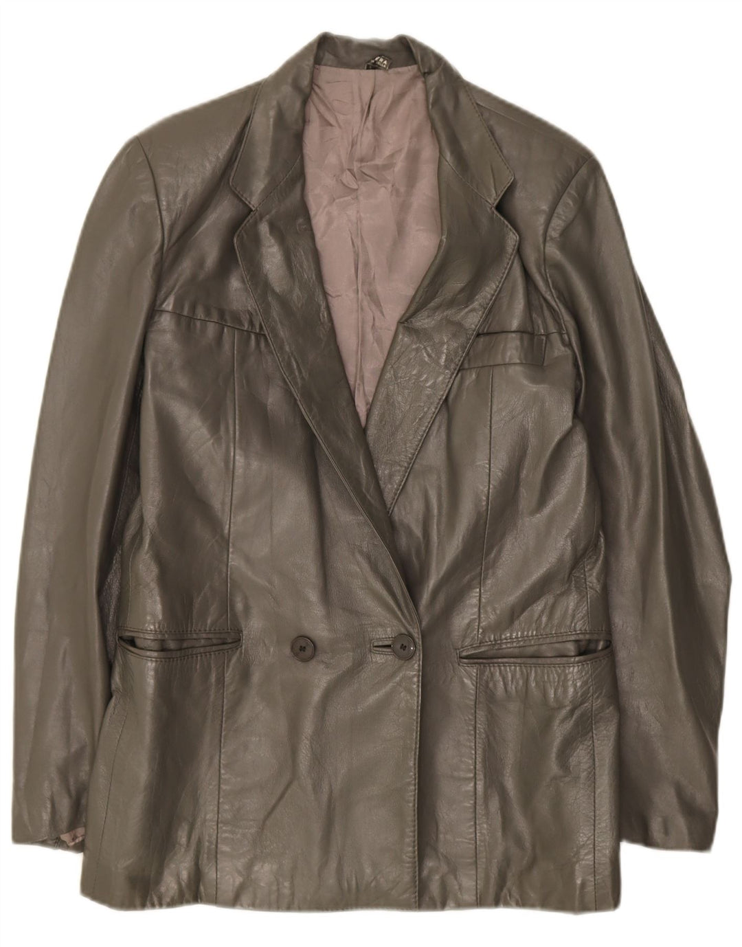 Jaqueta blazer feminina vintage com peito duplo Reino Unido 14 verde médio