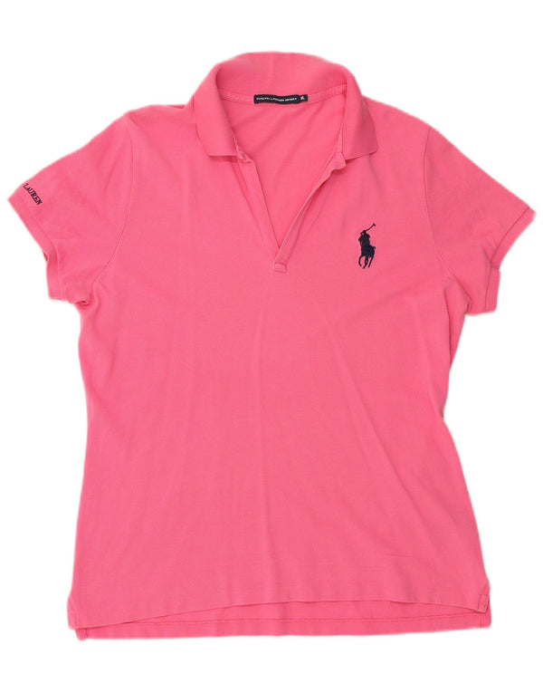 Polo feminino RALPH LAUREN Reino Unido 18 XL algodão rosa