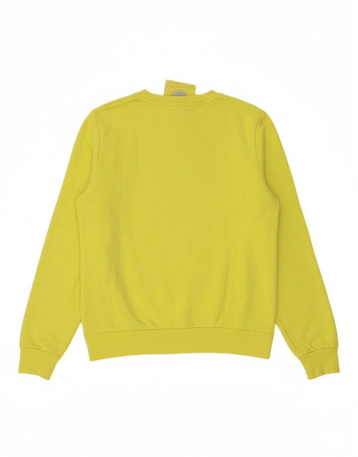 COLMAR moletom feminino jumper UK 16 grande algodão amarelo