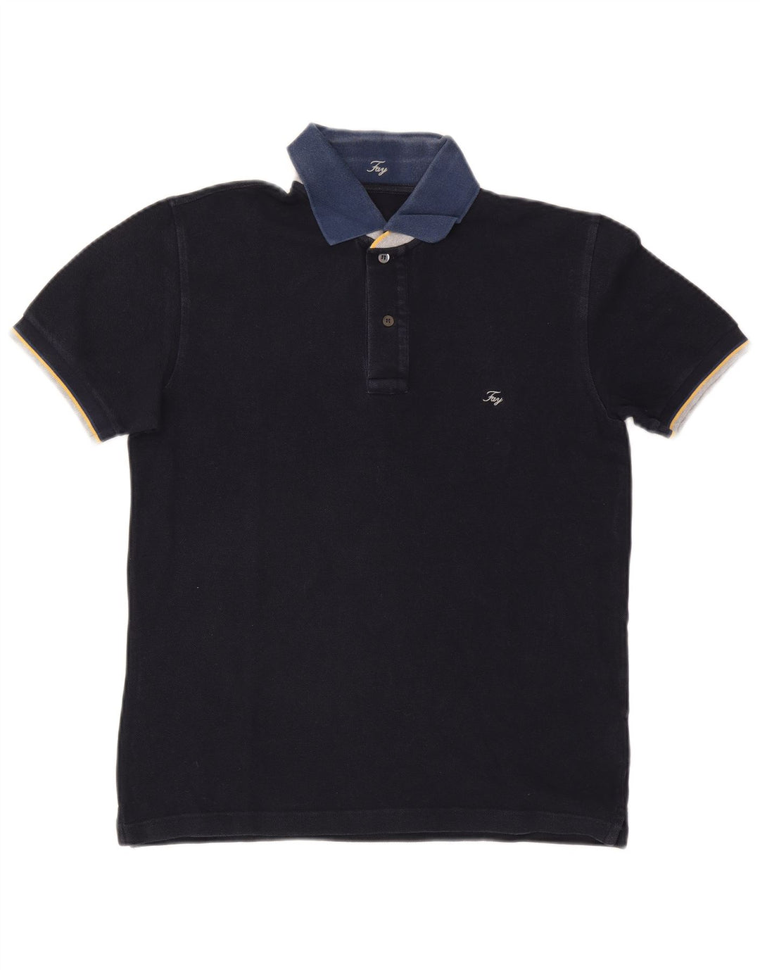 Camisa polo masculina de rugby Fay, algodão azul marinho médio