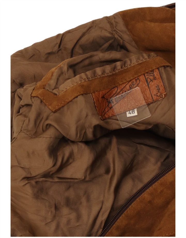 Jaqueta masculina vintage de camurça IT 48 marrom médio