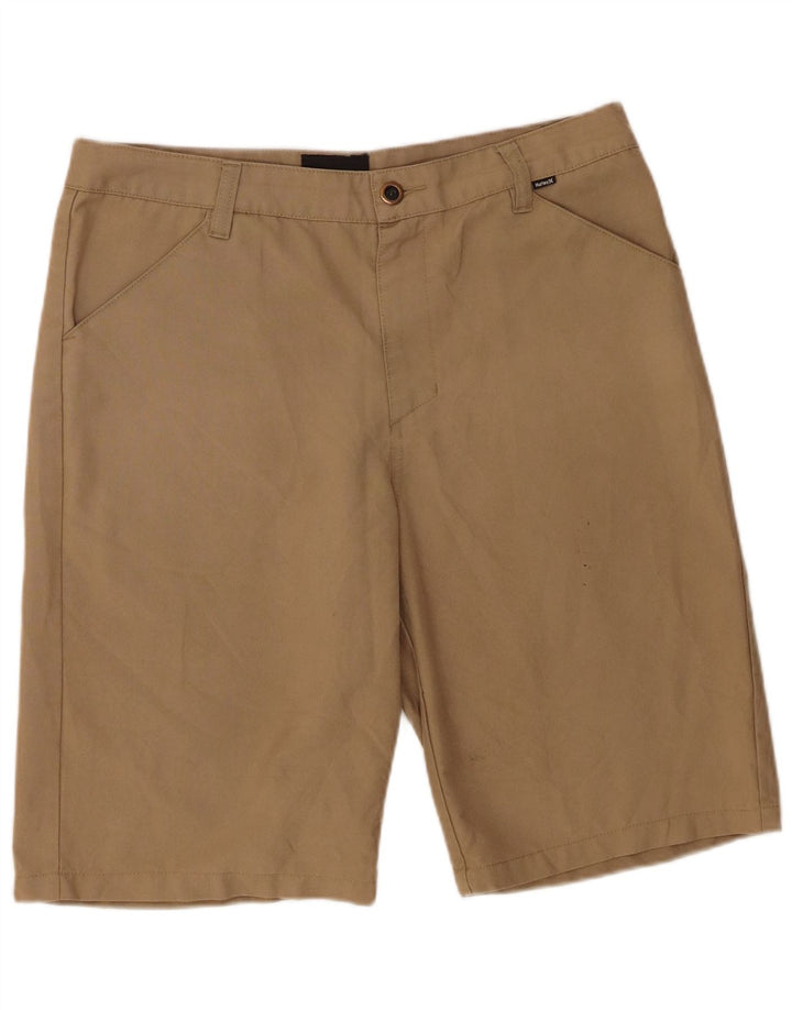 Shorts casuais masculinos Hurley W34 grande poliéster bege