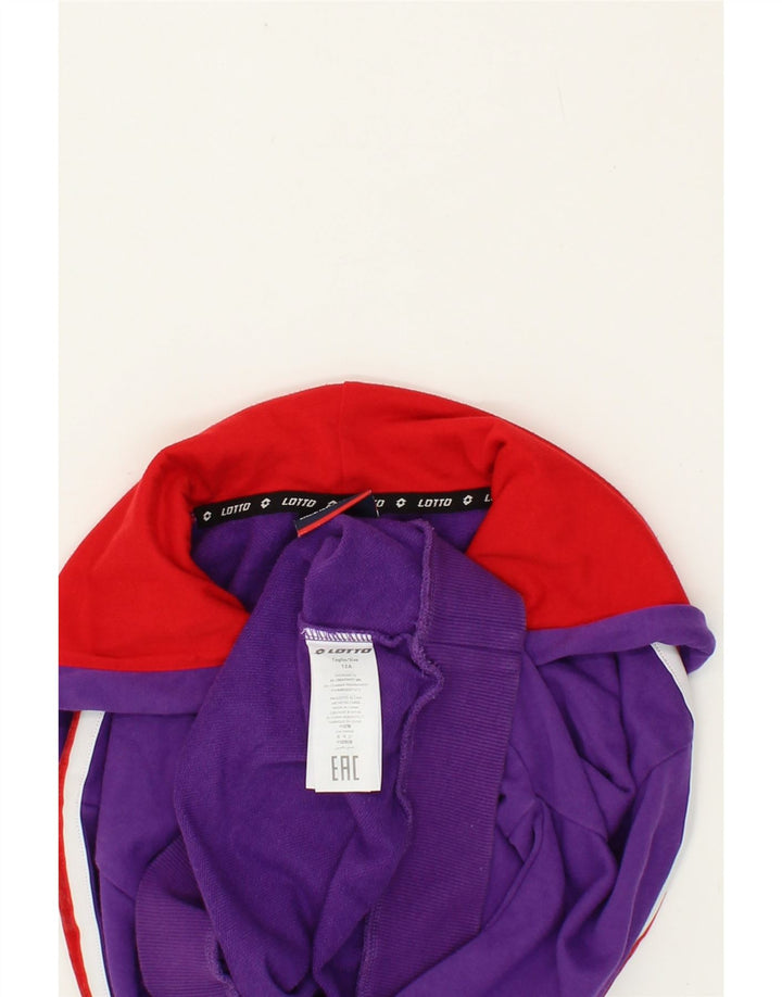 LOTTO Girls Graphic Hoodie Jumper 11-12 Years Purple Cotton Vintage Lotto and Second-Hand Lotto from Messina Hembry 