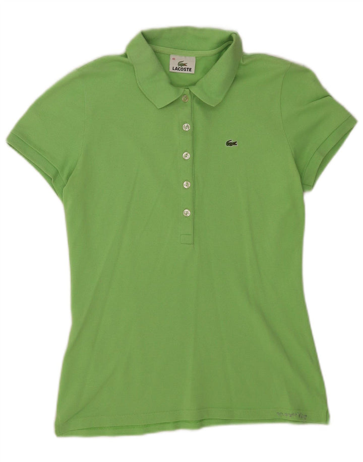 Camisa polo feminina Lacoste tamanho 40 algodão verde médio