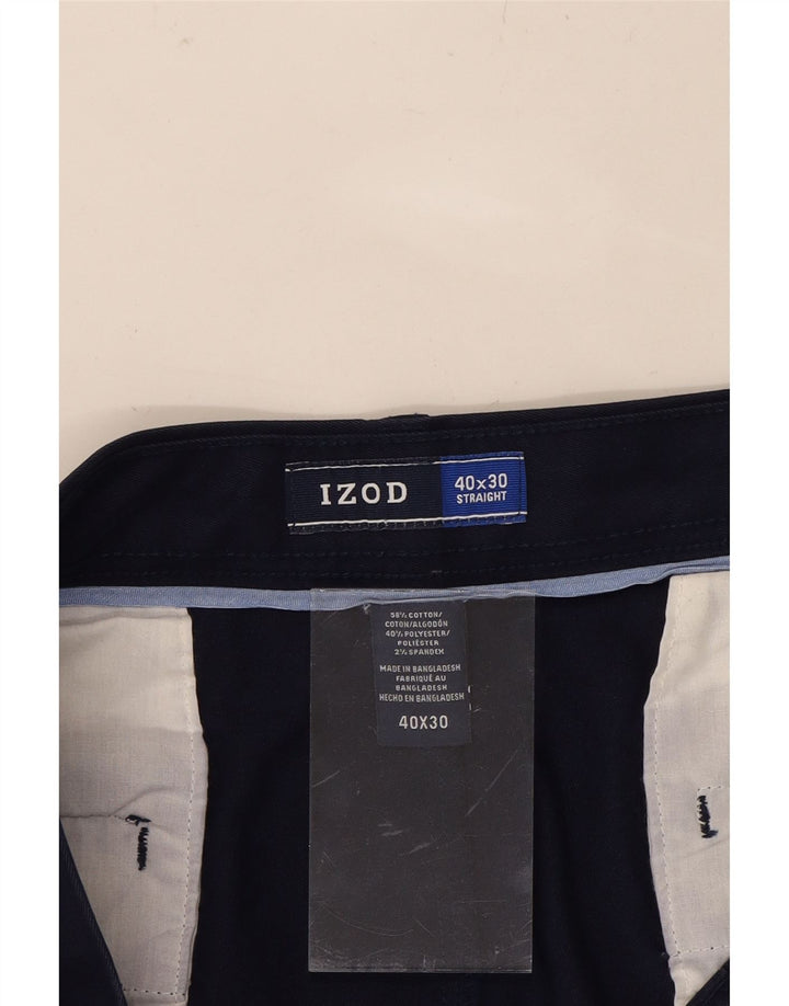 IZOD Mens Straight Chino Trousers W40 L30 Navy Blue Cotton Vintage Izod and Second-Hand Izod from Messina Hembry 