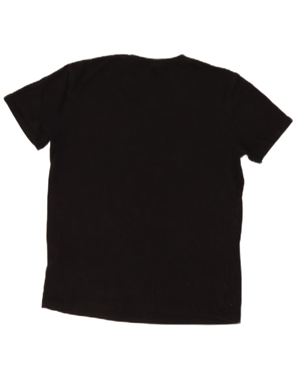 Calvin Klein Jeans Womens Graphic T-Shirt Top UK 12 Medium Black Cotton