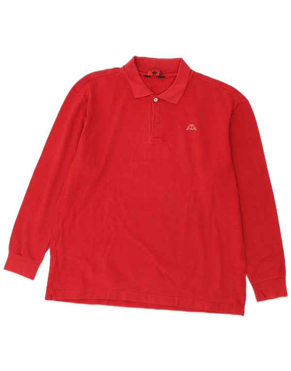 Camisa polo masculina de manga comprida Kappa 2XL algodão vermelho