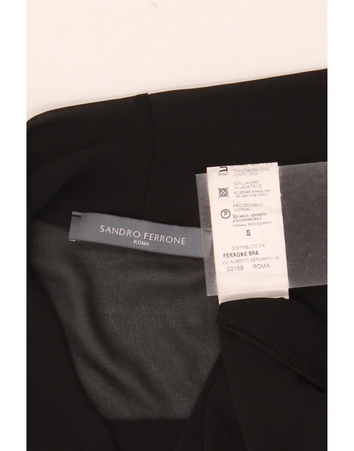 Blusa feminina Sandro Ferrone transparente Reino Unido 10 poliéster preto pequeno